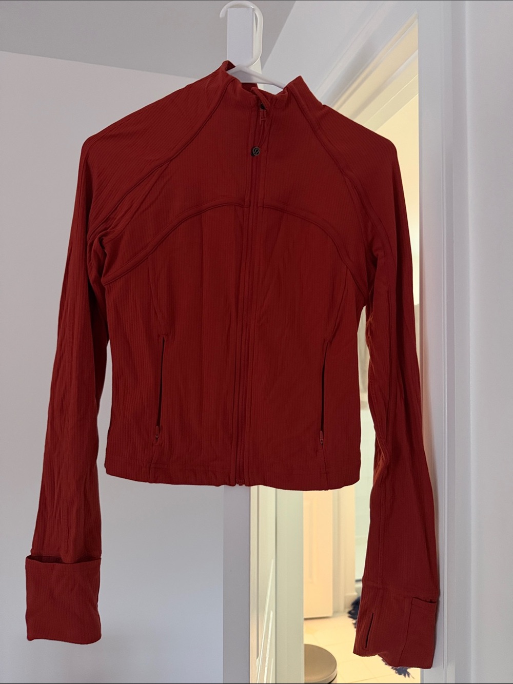 lululemon athletica Red Full-Zip Ribbed Jacket